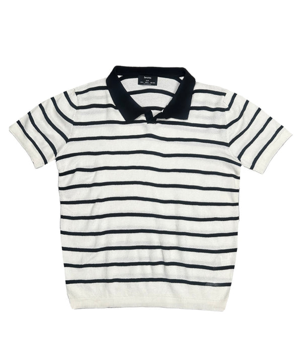 Textured short sleeve polo shirt